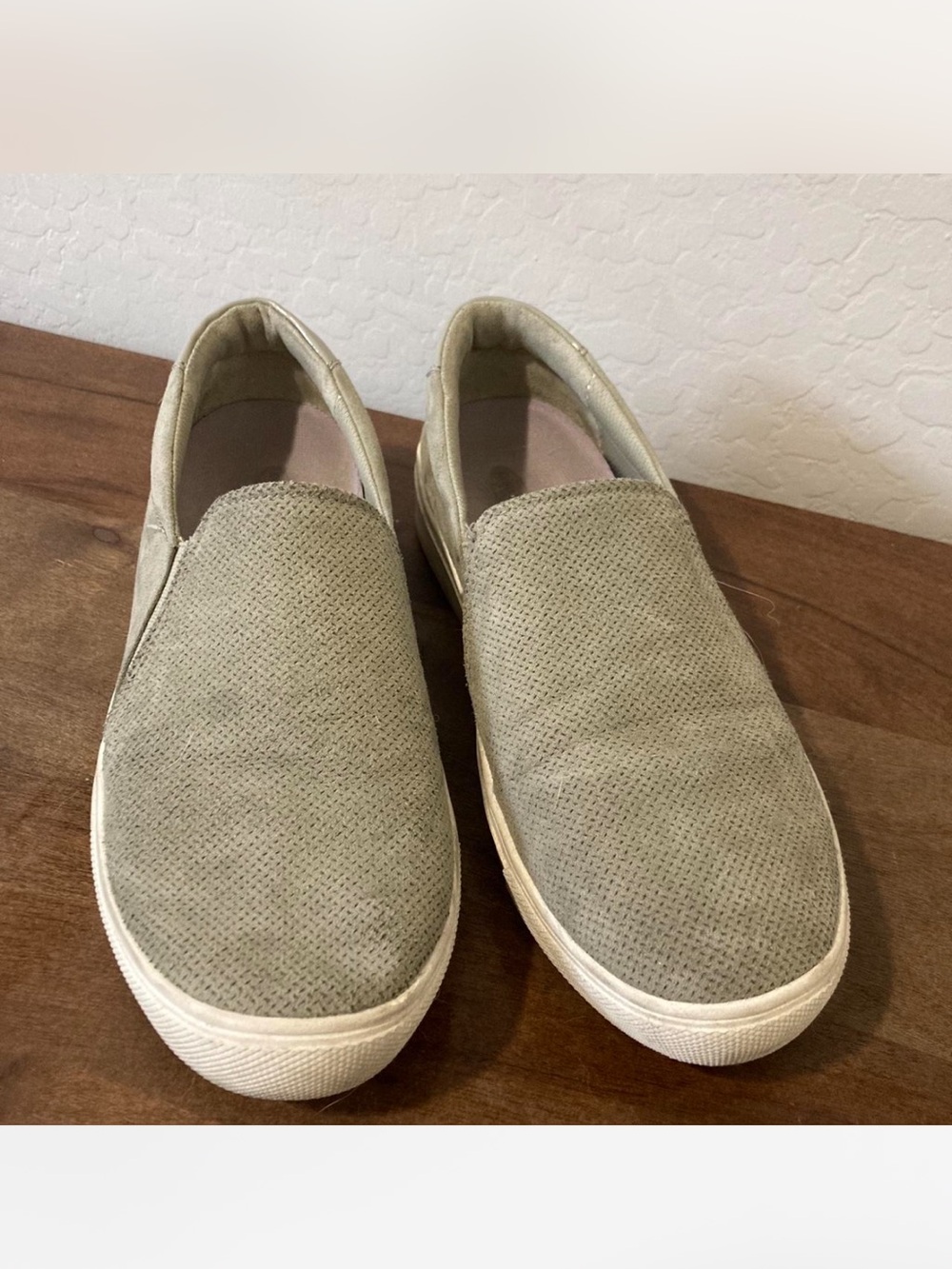 Dr. Scholl's Olive Green Perforated Slip-On Loafers